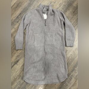 NEW!!! Barefoot Dreams CozyChic Half Zip Short Lounger Dove Gray, W Size L/XL